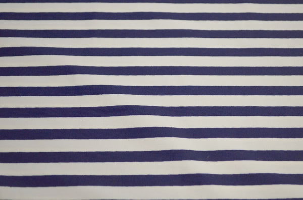 1/4" Navy & White Stripe Matte Nylon Spandex