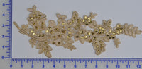 Gold Metallic Pair Appliqués With Sequins And Beads