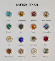 Rhinestone Flat Back Gold Button -16 Colors Available - Individual or 12 Pack