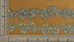 1" Beaded Organza Trim With Sequins - 2 Color Choices