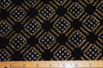 Gold & Silver Geometric Print On Black Stretch Velvet