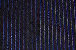 Blue Glitter Stripes On Shiny Black Nylon Spandex