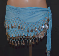 Sash Skirt With Silver Coins - 11 Colors Available