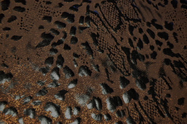 Animal Print on Brown Poly Spandex- CLOSEOUT