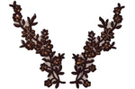 Brown Pair Appliqués With Sequins And Beads