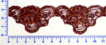 Burgundy Corded Lace Trim