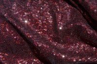 Burgundy Holographic Sequin, 4 Way Stretch