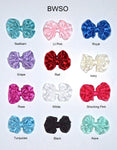 3 1/2" Satin And Organza Bow - 13 Colors Available - 6 or 12 Packs