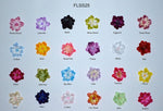 2 1/2" Satin Flower With Sequin Center - 24 Colors Available - Packs of 12