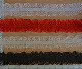 2 1/2" Stretch Lace w/ 5/8" Elastic Center - 4 Colors Available