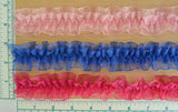 1 1/2" Ruffled Stretch Lace And Organza - 3 Colors Available