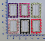 2 3/8" X 1 5/8" Rectangle Rhinestone Buckle - 6 Colors Available