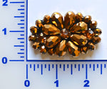 Copper Beaded Flower With 3 Rhinestones