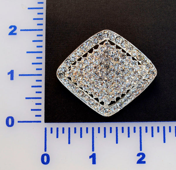 Diamond Shaped Rhinestone Brooch. Available in Crystal & A.B.