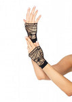 Black Distressed Fingerless Wrist Gloves