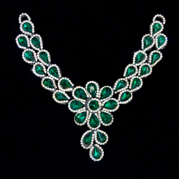 Emerald Rhinestone Bodice Appliqué
