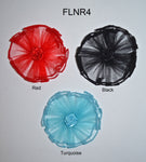 4" Net Flower With Rosette Center - 3 Colors Available - Individual or 6 Packs