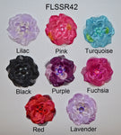 4 1/2" Satin And Sheer Rose With Acrylic Crystals - 8 Colors Available - Individual or 6 Packs