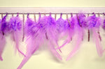 3" Orchid Feather And Iridescent Beaded Fringe