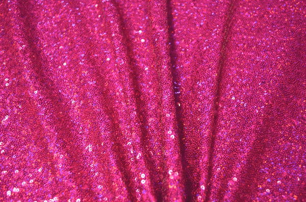 Fuchsia Holographic Sequin, 4 way stretch