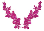Fuchsia Pair Appliqués With Sequins And Beads