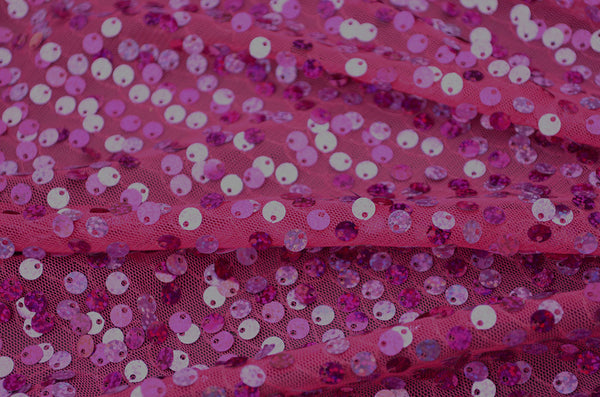 Fuchsia Mesh With Holographic Sequins