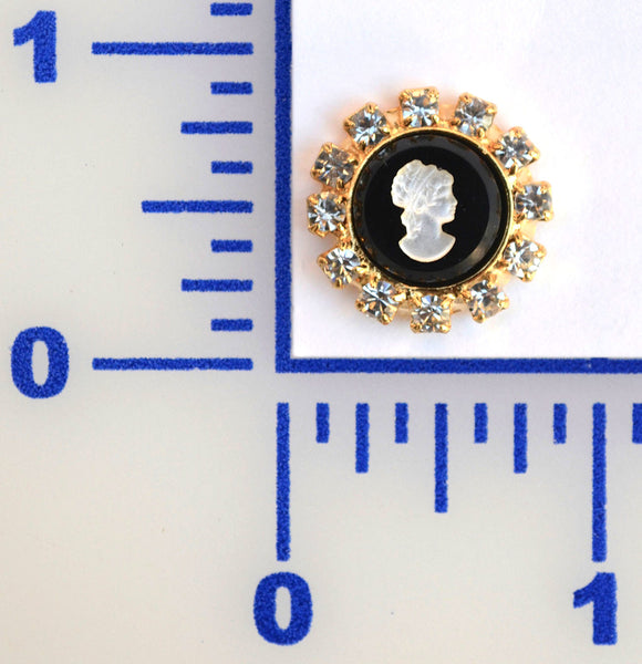20MM Gold Cameo Button - Individual or 12 Pack