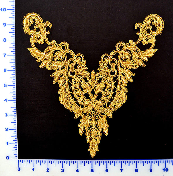 Gold Metallic Lace Appliqué