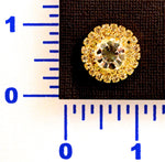 Rhinestone Gold Button - Individual or 12 Pack