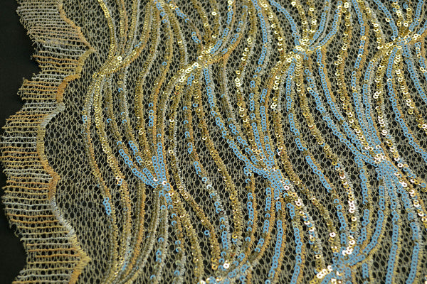 Gold Sequin Lace - Border On Both Edges
