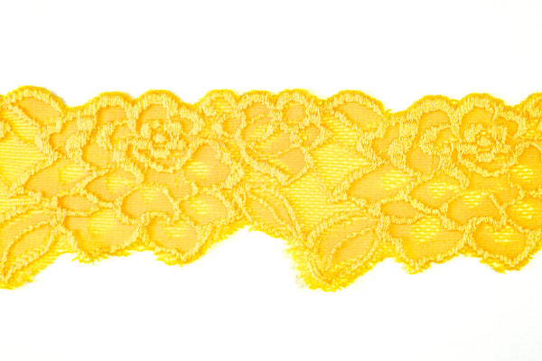 2 1/2" Stretch Lace - Golden Yellow
