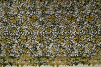 Green & Gold Beaded Lace - Border On Both Edges