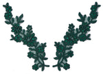 Hunter Green Pair Appliqués With Sequins And Beads