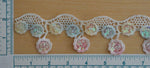 2" Lace With Sequins And Beads - Ivory, Pale Blue & Yellow