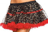 Leopard Petticoat With Red Ribbon Trim And Ruffle