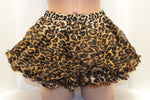 Leopard Layered Chiffon Petticoat With Distressed Ruffled Trim