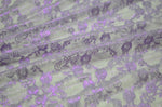 Lilac Foiled Stretch Lace