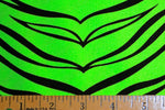 Lime Green Zebra Print Nylon Spandex