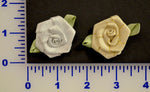 1 3/8" Metallic Ribbon Rose - 2 Colors - Pack of 12