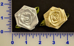1 3/4" Metallic Ribbon Rose - 2 Colors - Pack of 12