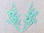 Mint Appliqué Pair With Beads And Rhinestones