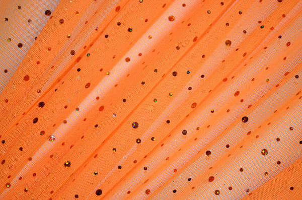 Orange Mesh With Holographic Dots