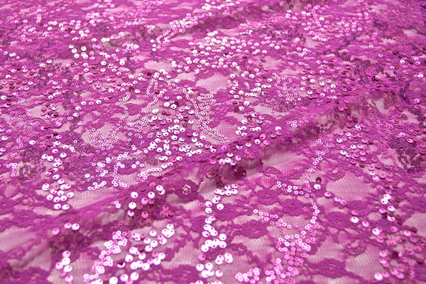 Orchid Sequin Stretch Lace