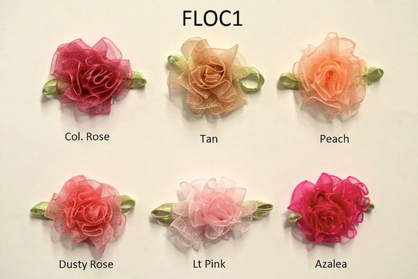 1" Organza Carnation - 6 Colors Available - Pack of 12