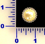 Pearl Bead Button With Rhinestones - Individual or 12 Pack