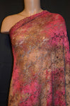 Pink And Tan Tie Dye Lace Print w/ Gold Metallic Accents