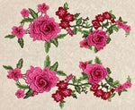 Pink Embroidered Flower Applique Pair