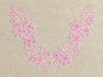Pink Appliqué Pair With Beads And Rhinestones