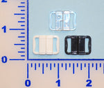 1/2" Clear, Black, or White Plastic Slide Clasp - 12 Pack