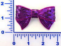 2 1/2" Sequin Bow - 14 Colors Available - 6 or 12 Packs